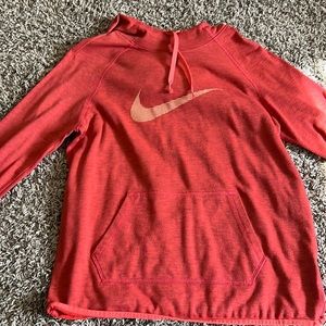 Nike Womens Hoodie, Size Medium, Red coral color